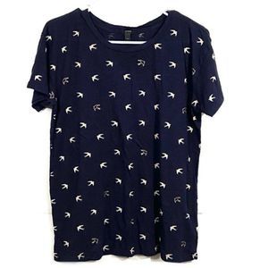 J. Crew Metallic Dove Graphic Short Sleeve T-Shirt